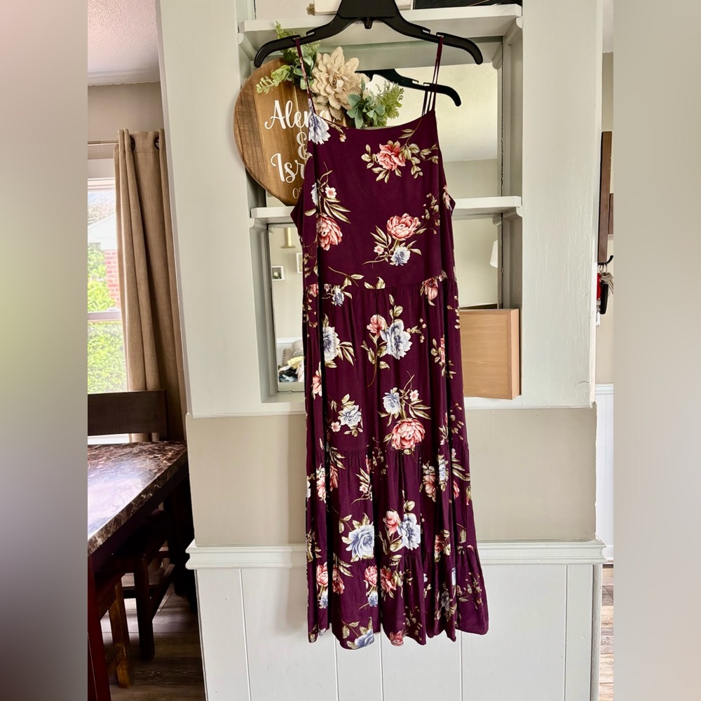 DONATED ITEM - Xhilaration Pink and White Maxi A-Line Skirt